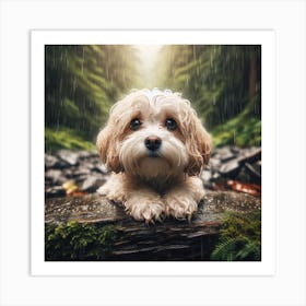 Dog In The Rain 1 Art Print