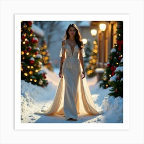 Winter Wedding Dress 3 Art Print