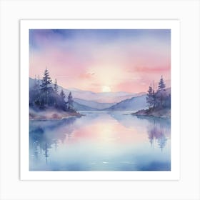 Watercolor Landscape Painting 5 Art Print