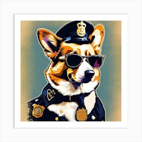 Corgi Police Officer 2 Art Print