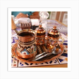 Coffee And Tea In Turkish Cafe Art Print