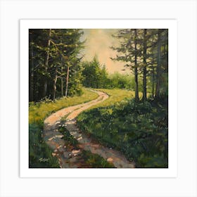 Dirt Road In The Woods Art Print