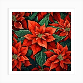 Christmas Poinsettia 1 Art Print