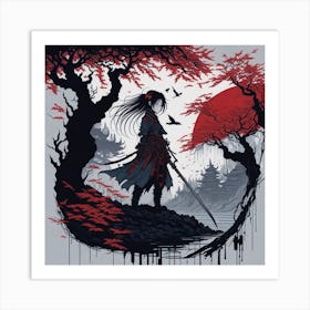 Samurai Girl Art Print