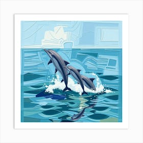 Dolphins In The Ocean Art Print