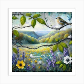 Bird In The Meadow 2 Art Print