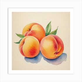 Peach Watercolor Painting Art Print