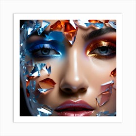 Portrait Of A Woman With Makeup Art Print