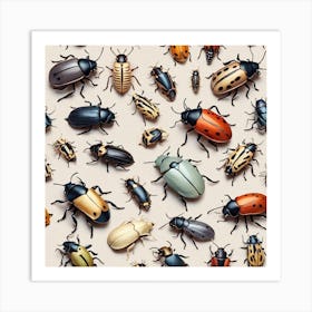 Beetles pattern Art Print