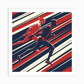 Running Man And Woman Art Print