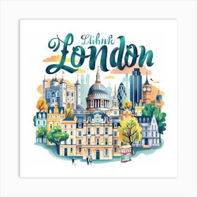 Think London PostCard Artwork Art Print