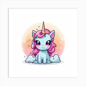 Unicorn With Rainbow Mane 35 Art Print