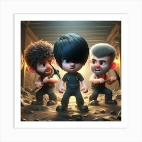 Group Of Cartoon Characters 1 Art Print