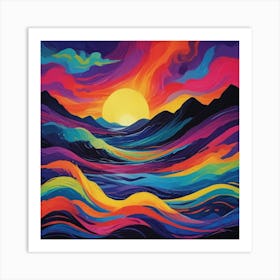 Sunset Painting 1 Art Print