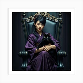 Purple Lady in a Throne Art Print