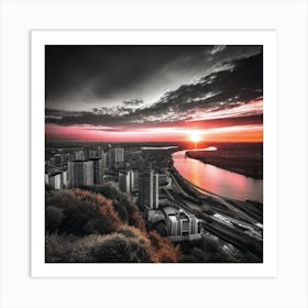 Sunset Over London Art Print