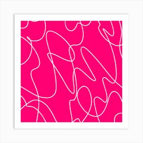 Pink Line Art Art Print