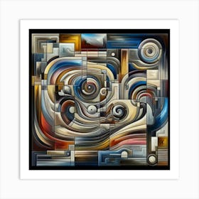 A mixture of modern abstract art, plastic art, surreal art, oil painting abstract painting art deco architecture 6 Art Print