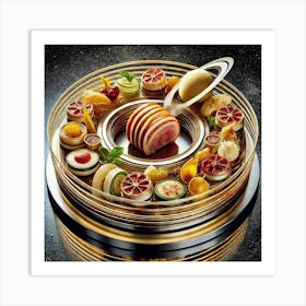 A Beautifully Plated Futuristic Dish Called Rings Art Print