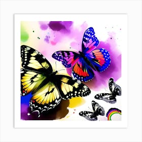 Rainbow Butterflies 5 Art Print