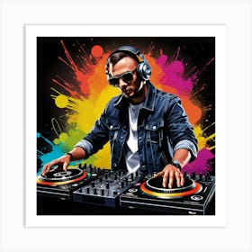 Dj In The Studio Art Print