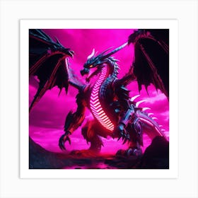 Dragon In Pink Art Print