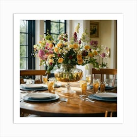 A Photo Of A Beautiful Dining Room Table Art Print