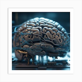 Brain On A Computer 7 Art Print