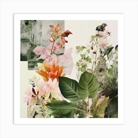 Collage Texture Photography Pictures Fonts Pastel Botanical Plants Layered Mixed Media Vi (18) Art Print