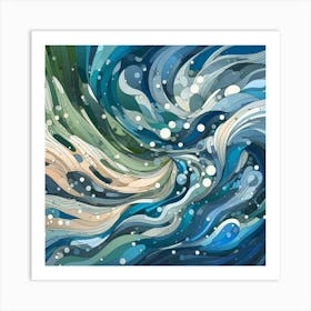 Abstract Wave Painting Art Print