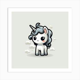 Cute Unicorn, Cute Kawaii, Kawaii Art, Kawaii Art, Kawaii Art 1 Art Print