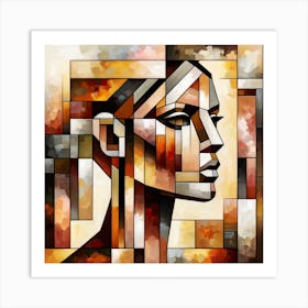 Abstract Oil Painting Of A Woman 1 Art Print