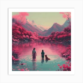 Pink Lake Art Print