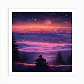 Man Looking At The Sky Art Print