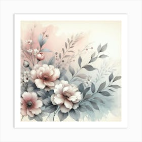 Watercolor Flowers 7 Art Print