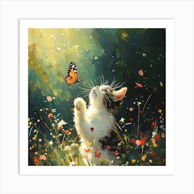 Butterfly Cat 2 Art Print