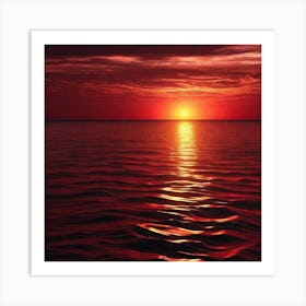 Sunset Over The Ocean 86 Art Print