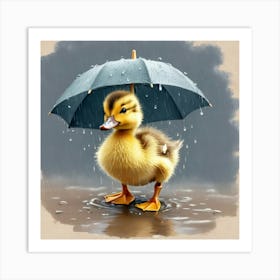 Duck In The Rain 11 Art Print