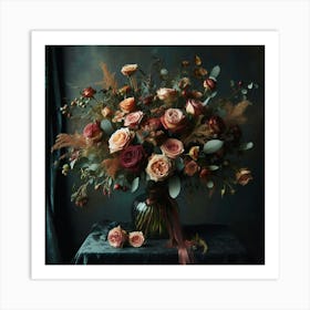 Roses In A Vase 2 Art Print