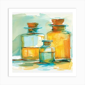 Watercolor Jars Art Print