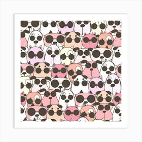 Cute Dog Seamless Pattern Background Art Print