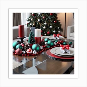 Christmas Table Setting 15 Art Print