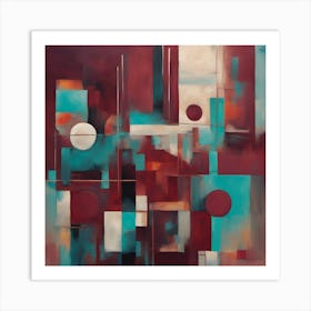 Abstract Painting, burgundy's Art Print