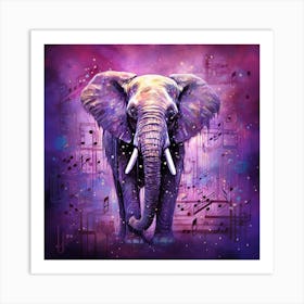 Music Notes Elephant 1 Art Print