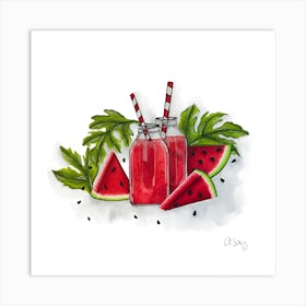 Watermelon Drink Art Print