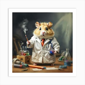 Hamster Scientist 1 Art Print