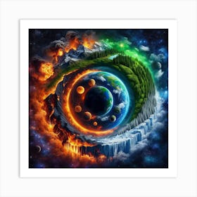 Earth In Space Art Print