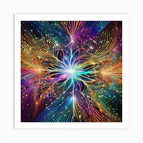 Abstract Colorful Psychedelic Flower Art Print