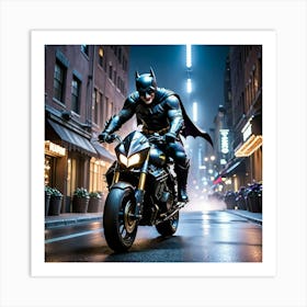 Batman On A Motorcycle dhh Art Print