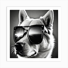 Husky Dog In Sunglasses 1 Art Print